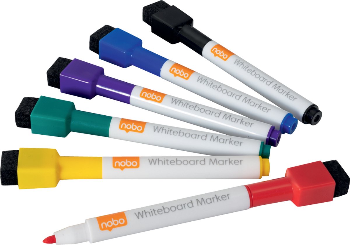 Nobo marqueur pour tableau blanc quatuor couleur, 6 pcs.