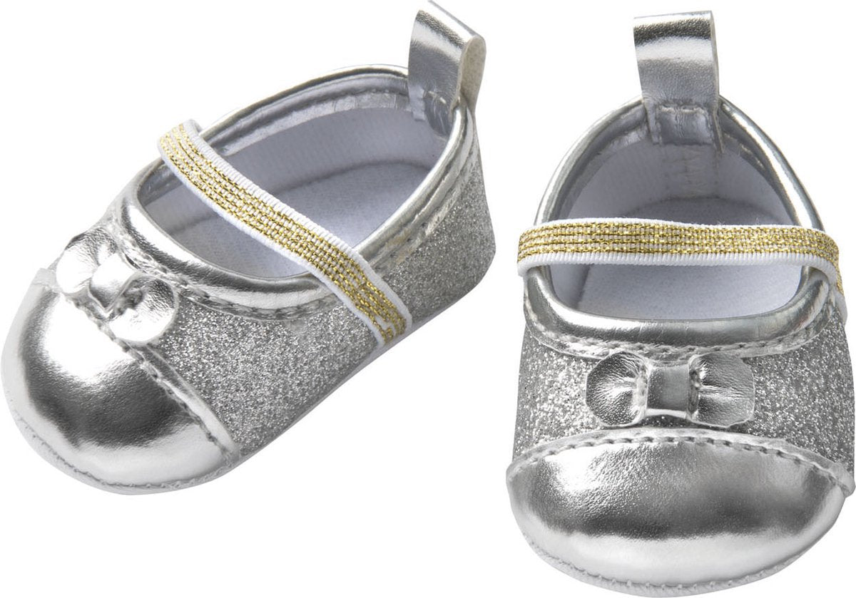 Ballerines de poupée Heless à paillettes - argent, 30-34 cm