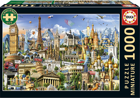 Educa - puzzle - symboles de l'Europe - 1000 pièces - puzzle miniature - puzzle