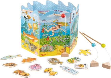 Goki Wooden Fish Game Peggy Diggedey, 16dlg.