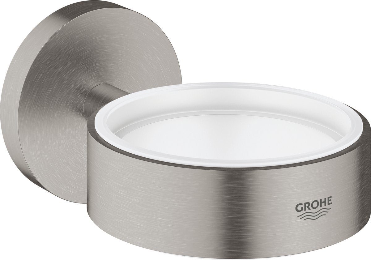 Support Grohe essentials pour distributeur de savon ou verre - montage mural - supersteel (acier inoxydable)
