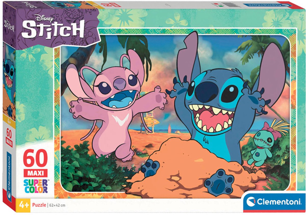 Clementoni - puzzle - 60 pièces - point lilo - puzzle pour enfants - supercolor