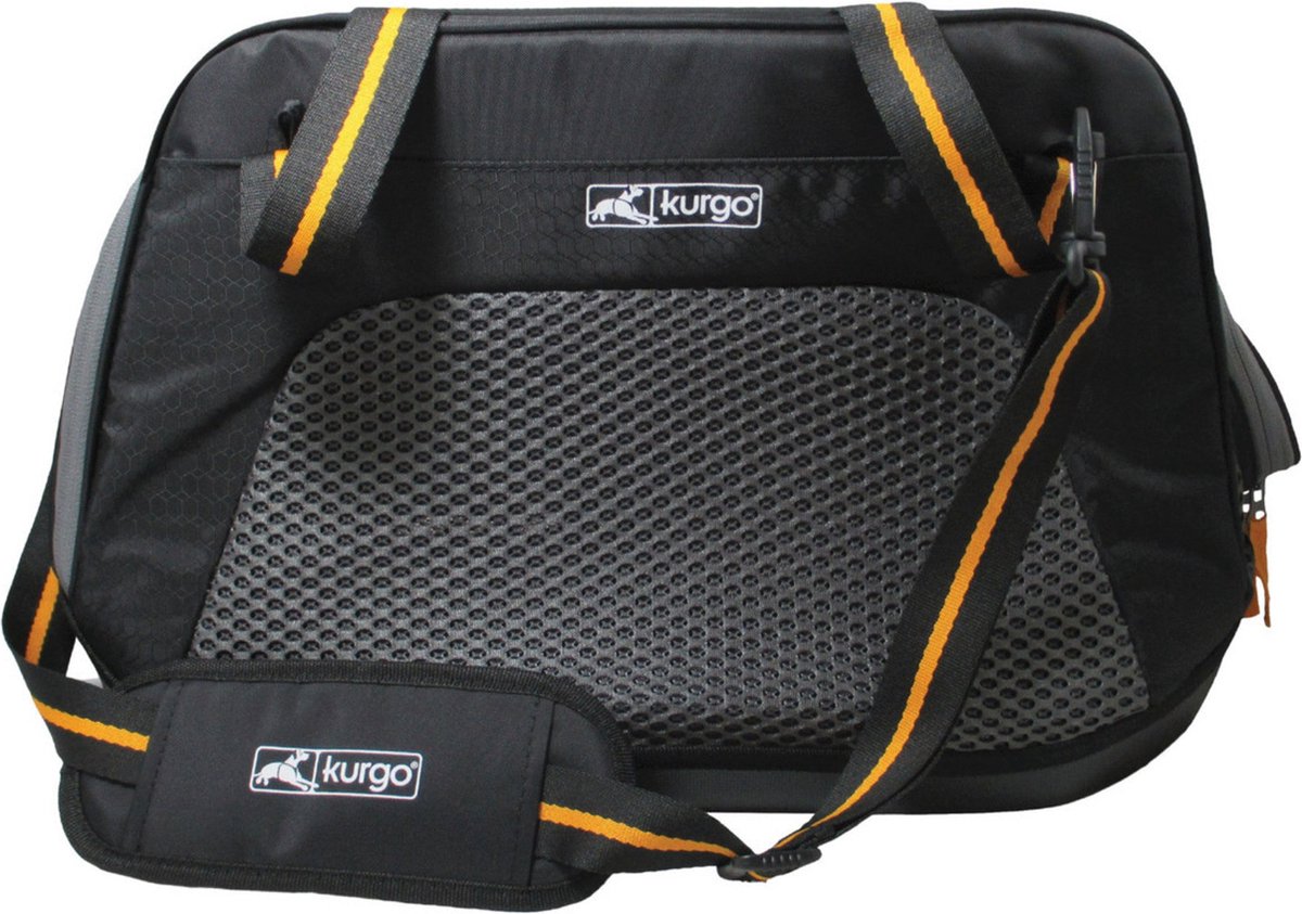 Kurgo explorer transporteur - accessoire de voiture pour chien - 51x25x29 cm noir orange adapté aux chiens jusqu'à 9 kg l
