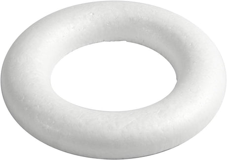 Creativ Company Styropor Ring White avec dos plat, 35 cm