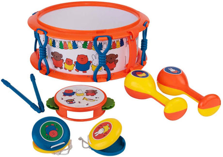 Rubo jouets Miffy ensemble de musique - tambourin - tambour - clap - maracas - instruments jouets
