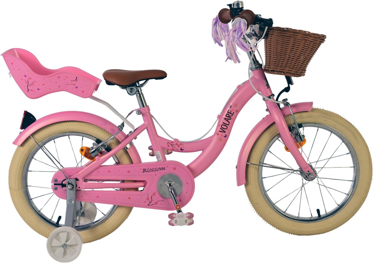 Vélo pour enfants Volare Blossom - filles - 16 pouces - rose - deux freins à main