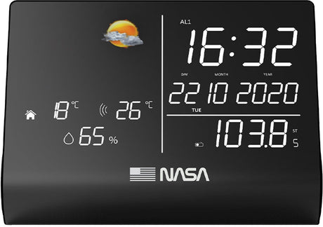 Station météo NASA WS1300 pour intérieur et extérieur - Enceinte Bluetooth - Radio