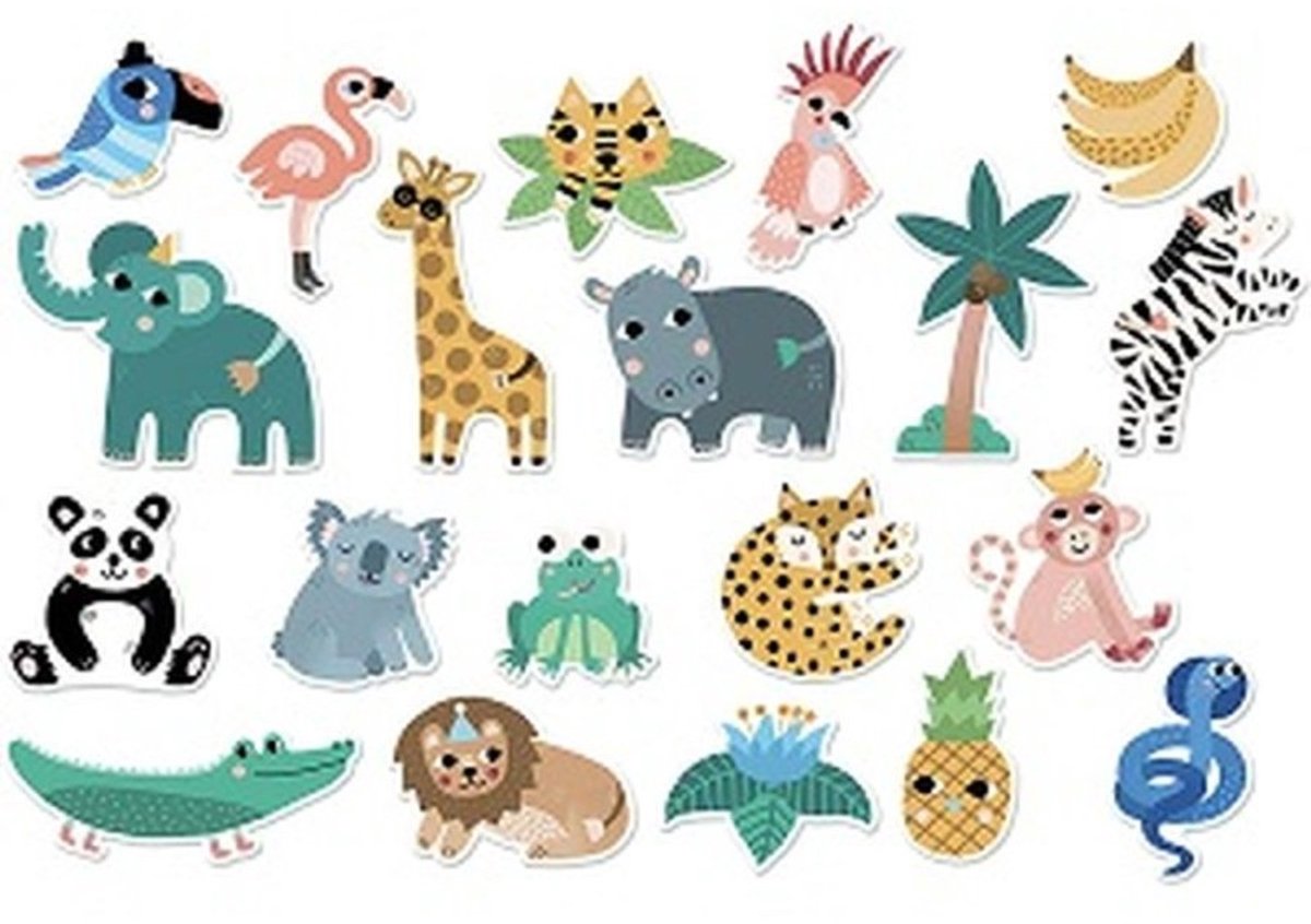 Vilac aimants jungle jouets en bois Michelle Carlslund 20 pièces.