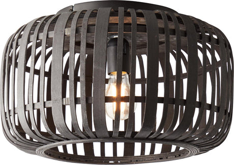 Brilliant woodrow - plafonnier - e27 max 1x60w - bois noir