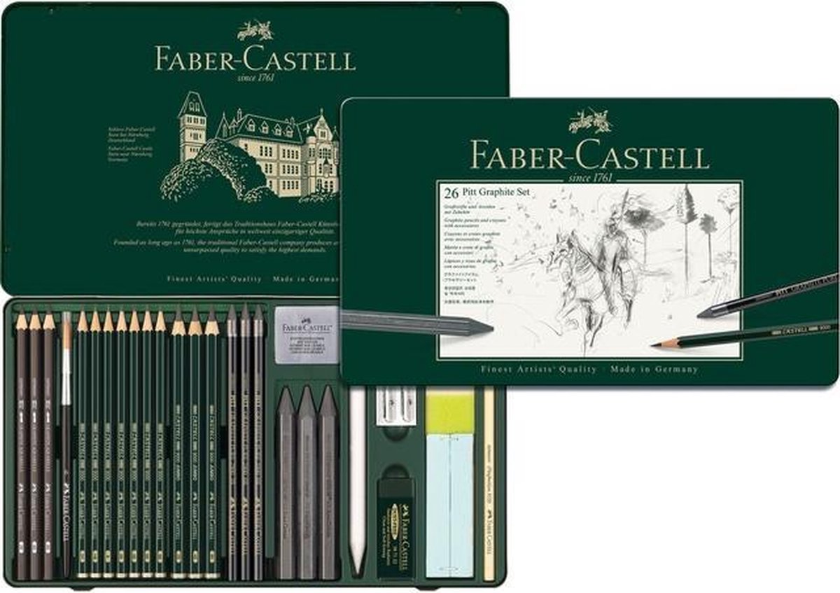 Faber Castell FC-112974 jeu de graphite Faber-Castell Pitt 26 pièces
