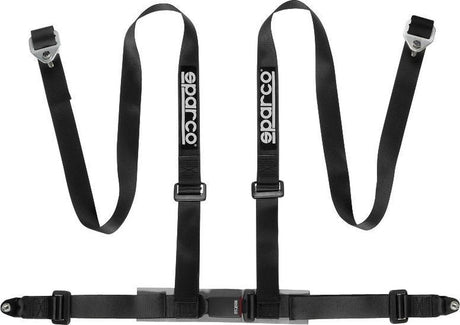Ceinture de sport Sparco 4 points - noire - incl. Fixation par vis du protecteur pelvien (e-mark)