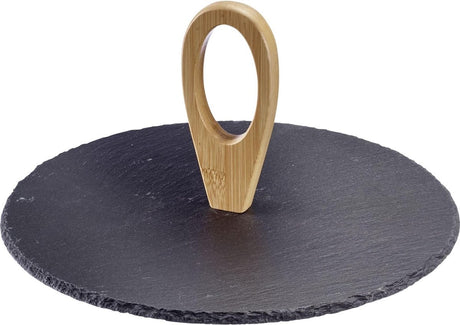 Plateaux de service Westmark tapas + friends - plateau de service élégant pour les collations et les amuse-gueules, idéal pour la table à manger ou le buffet, plateau revêtu - ardoise, ø 30 cm