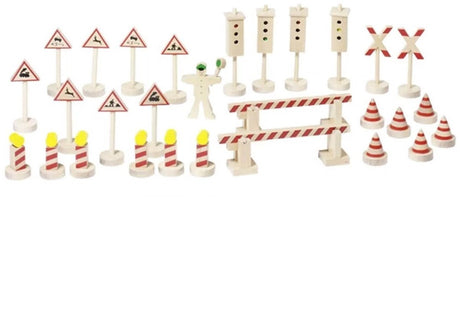 Panneaux de signalisation Goki ii h4,5-12,5 cm, 29 pièces, bois, 3+