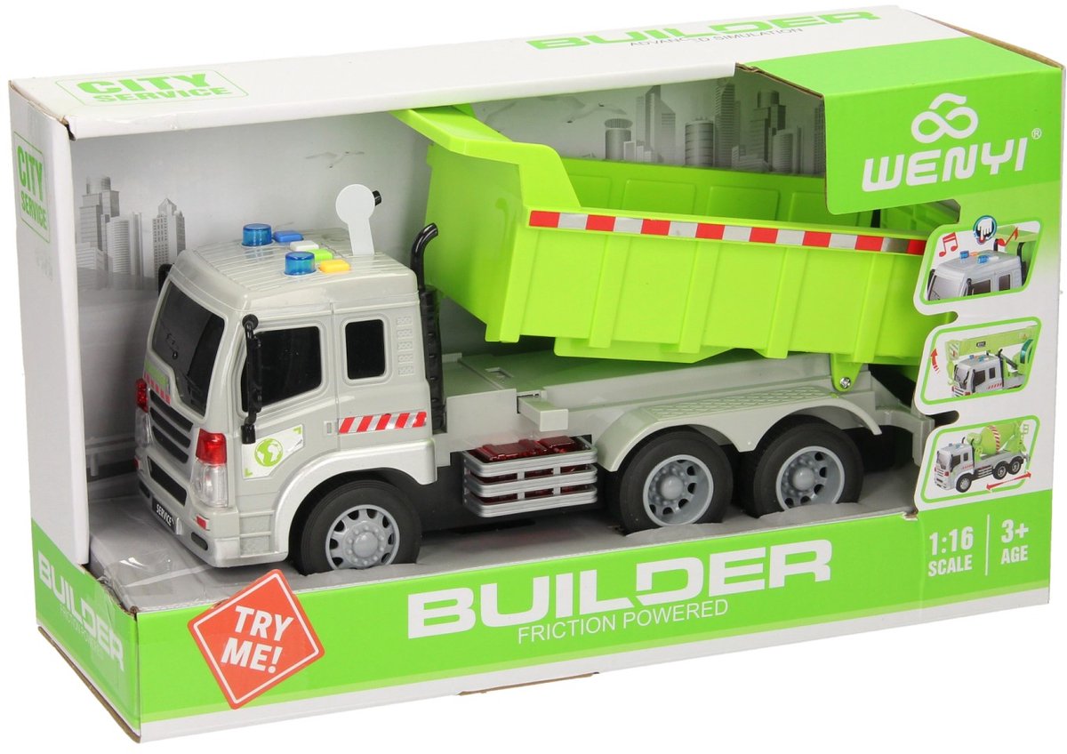 Camion-benne avec lumière et son