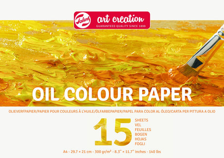 Talens art création papier peinture à l'huile a4 300 g 15 feuilles