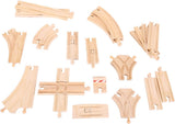 Jeu d'extensions de rails en bois Bigjigs, 25 pcs.