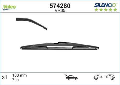 Valeo - essuie-glace arrière silencio vr35 - 18cm (1x)