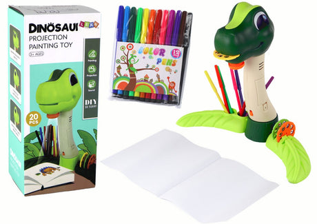 Lean Toys diapositives de projecteur de dinosaures apprennent à dessiner - 24 images - planche à dessin comprenant des marqueurs
