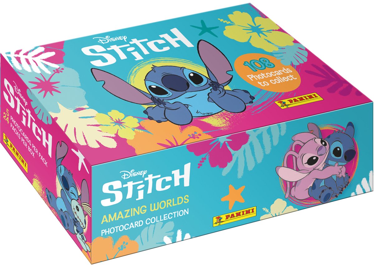 Panini Disney - stitch - présentoir 24 paquets 5 cartes photos