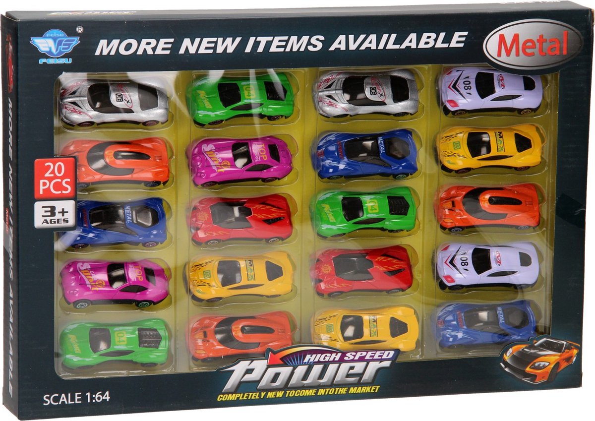 Lobbes Toys BV Coffret de voitures de luxe - 20 pièces 1:64