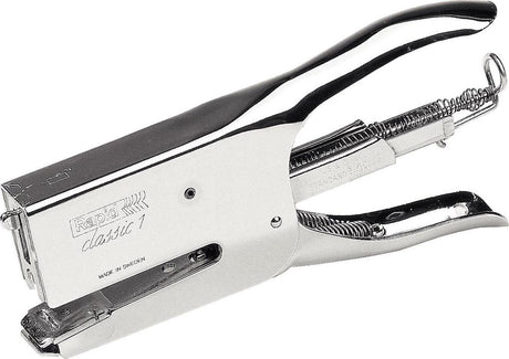 Pince-agrafeuse Rapid Classic K1 26 6 - agrafe jusqu'à 50 feuilles - fonctionne avec les agrafes 26 6 et 26 8 - chromée