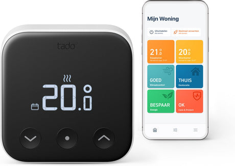 Tado° thermostat intelligent x - thermostat intelligent - fonctionne avec Google Home, Alexa Apple Home Kit - version filaire - noir et blanc