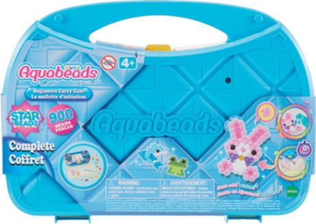 Aquabeads 31912 mallette à emporter pour débutants - ensemble de bricolage complet - comprenant 900 perles en 24 couleurs