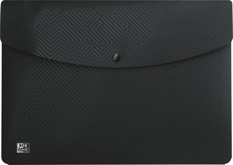 Chemise à documents urbains Oxford avec fermeture à bouton-poussoir, taille A4, en pp, noir 5 pièces