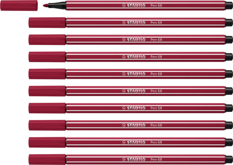 Stabilo pen 68 - feutre premium - violet chiné - boîte de 10 pièces