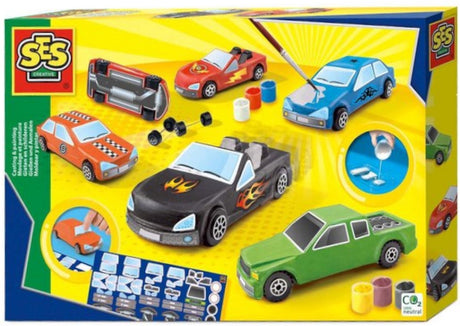 Ses créatifs moulage et peinture - voitures - jouets pour enfants - bricolage pour garçons - jouets de voiture - à partir de 5 ans