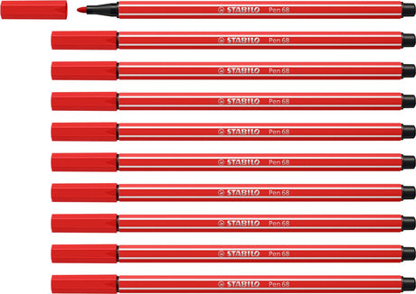 Stabilo pen 68 - feutre premium - rouge carmin - boîte de 10 pièces