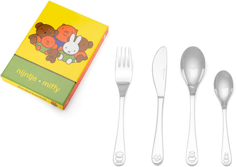 Zilverstad - kinderbestek 4-delig nijntje vriendjes rvs 18 10