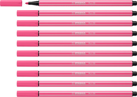 Stabilo pen 68 - feutre premium - rose - boîte de 10 pièces