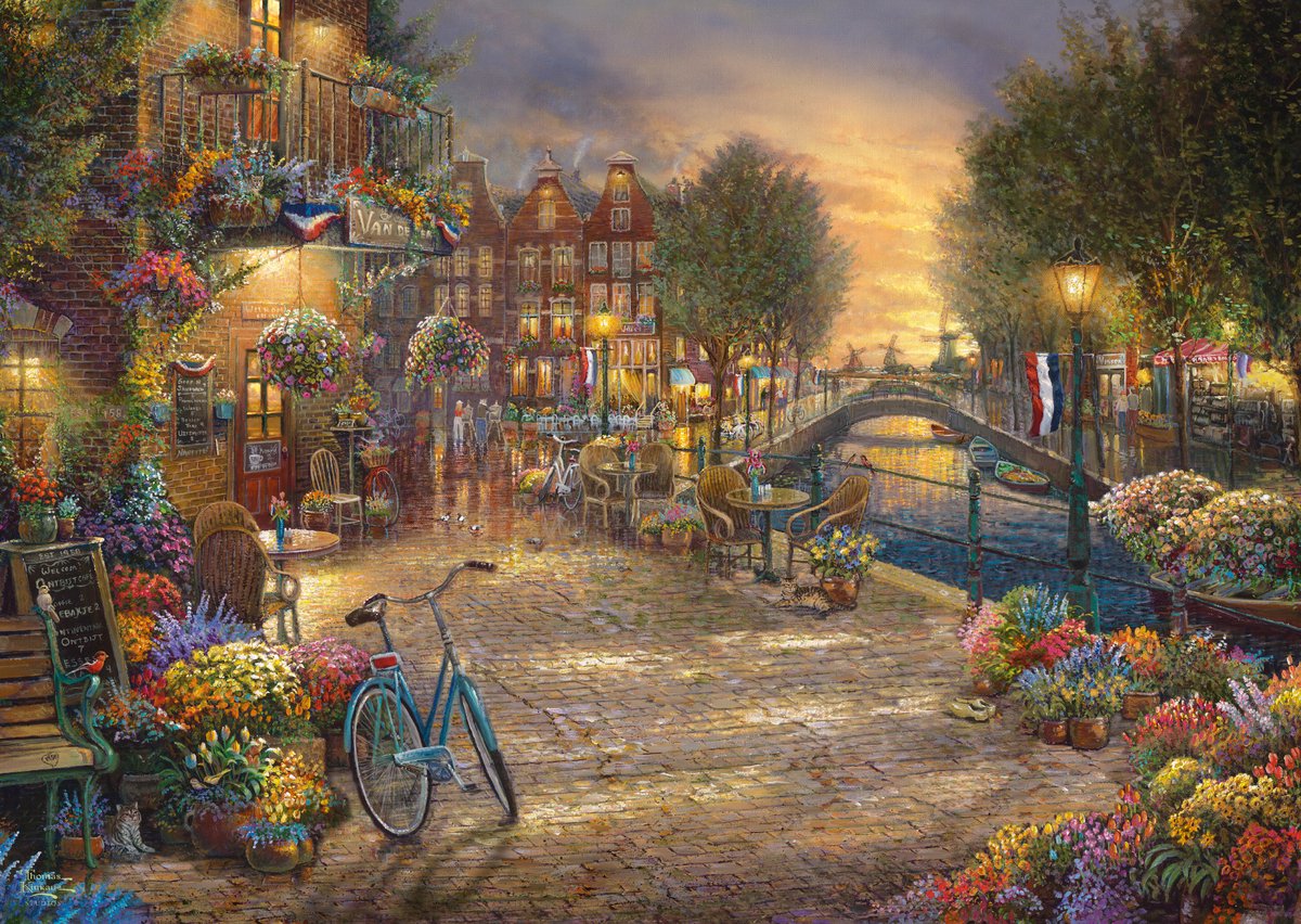Schmidt puzzle canal à Amsterdam - 1000 pièces - Thomas Kinkade - 59917