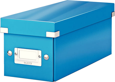 Leitz wow click store boîte de rangement avec couvercle pour CD - boîte de tri en carton pour articles - 84 % de carton recyclé - 14,3 x 35,2 cm (lxp) - bleu