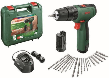 Outils Bosch - Perceuse sans fil 12v avec marteau et accessoires, 2 batteries li-ion 1,5 ah, chargeur 06039d3105