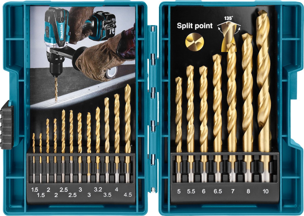Makita accessoires jeu de forets hss-tin 19pcs - d-67527