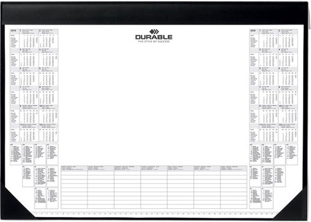 Bloc-notes durable avec calendrier
