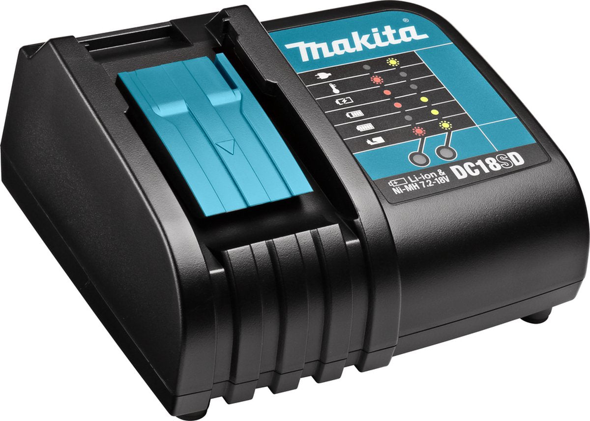 Chargeur de batterie Makita DC 18 SD 7,2 V - 18 V pour batterie Li-ion (194533-6)