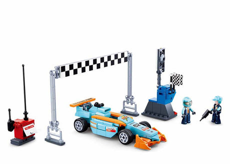Sluban Racing Team - Jouets de construction en petit circuit pour enfants à partir de 6 ans - Boîte de construction avec 210 blocs de construction - m38-b0762