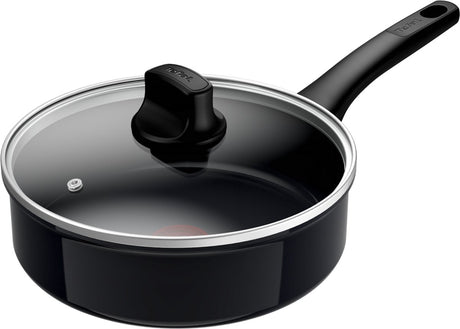 Tefal revive black - poêle à frire - ø24 cm - avec couvercle - céramique - sans pfas - convient pour induction