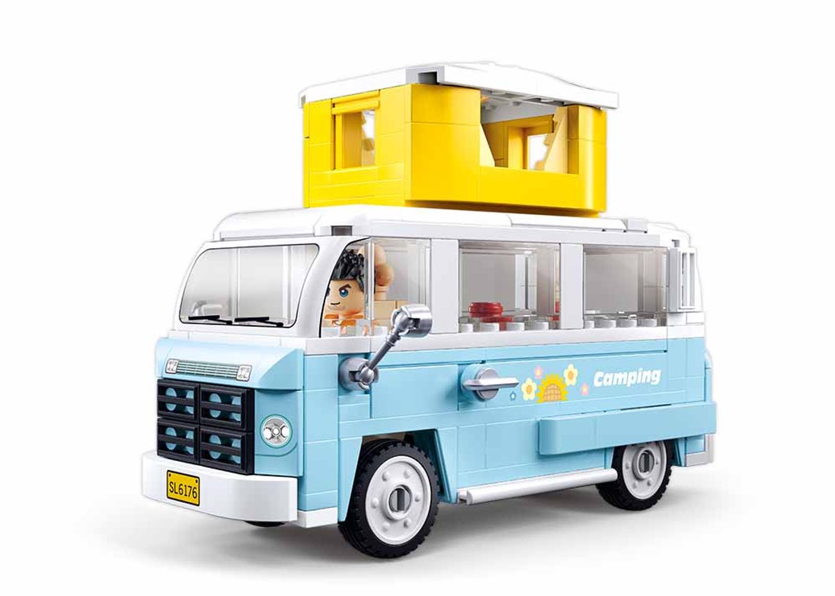 Sluban modelbricks camping-car bus jouets de construction – jouets de construction modèle de camping-car – boîte de construction avec 265 blocs de construction – m38-b1192 – à partir de 8 ans
