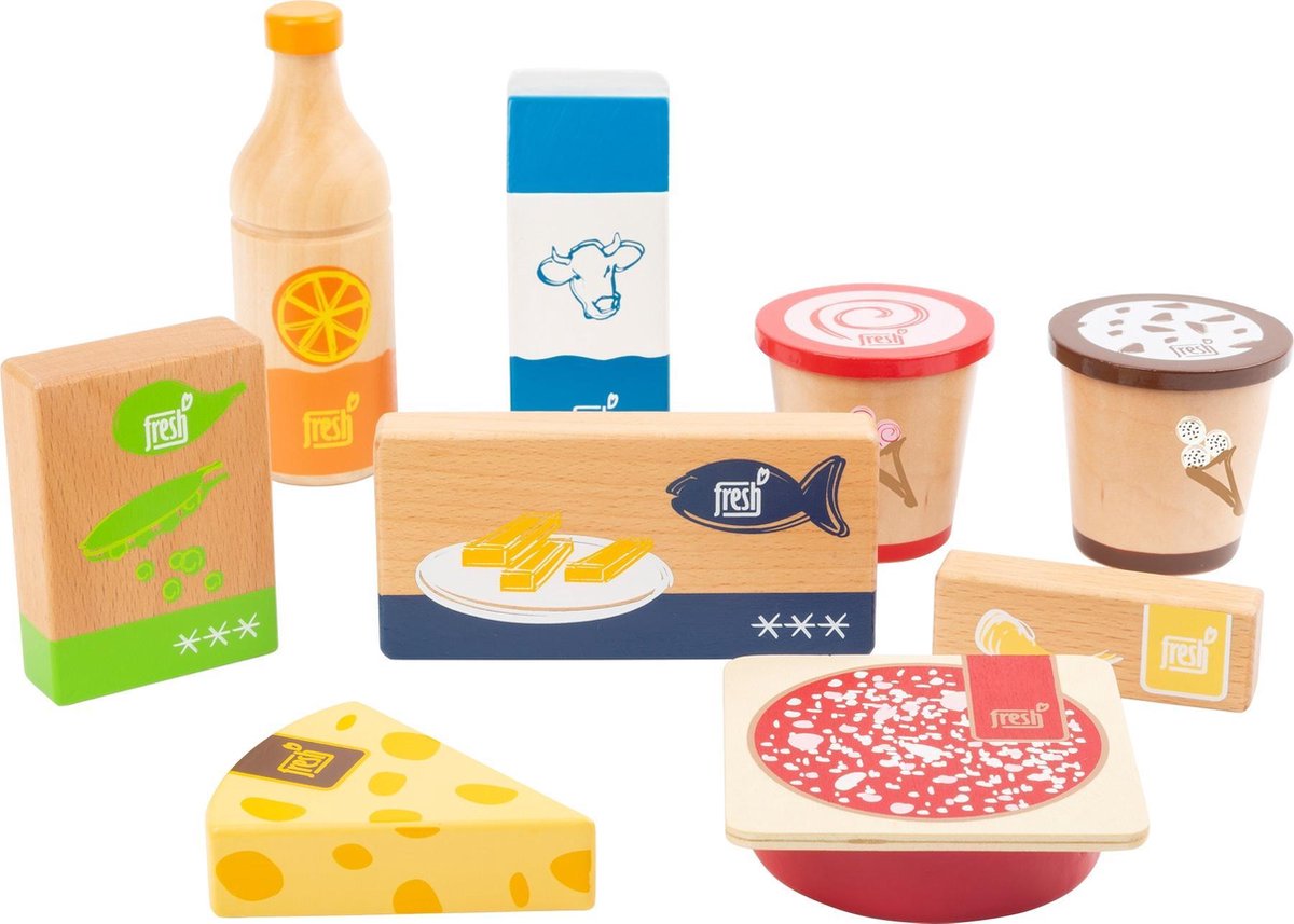 Small foot - amuse-gueules en bois, produits froids et surgelés, 9 pièces.