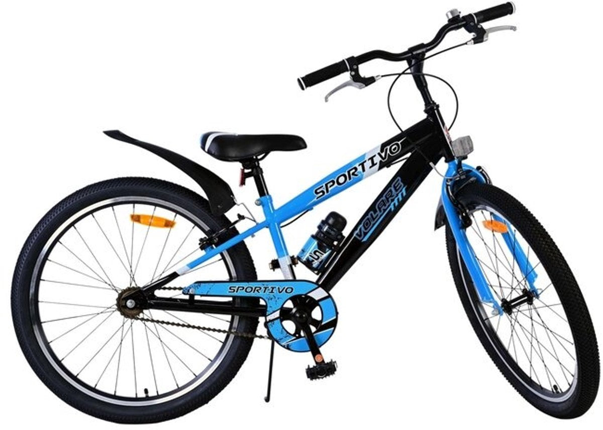 Vélo pour enfants Volare sportivo - garçons - 24 pouces - noir bleu - deux freins à main