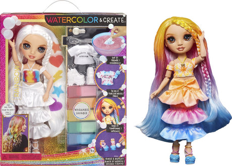 Mga entertainment arc-en-ciel haute aquarelle créer poupée de mode - yeux marrons