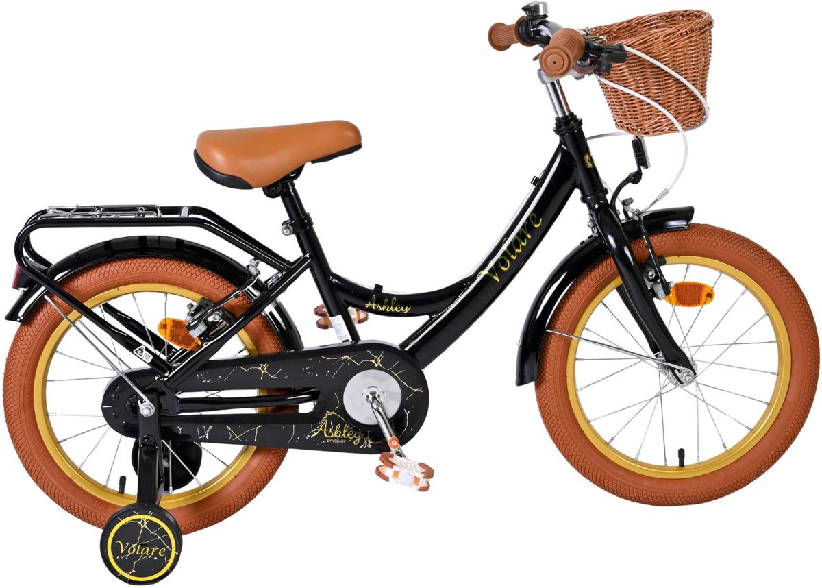 Vélo pour enfants Volare Ashley - filles - 16 pouces - noir - deux freins à main