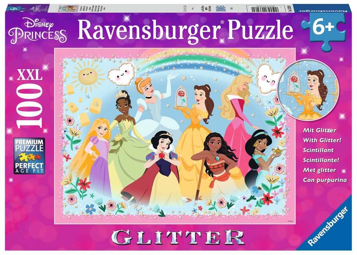 Ravensburger Disney Princess Glitter Puzzle, 100e. Xxl