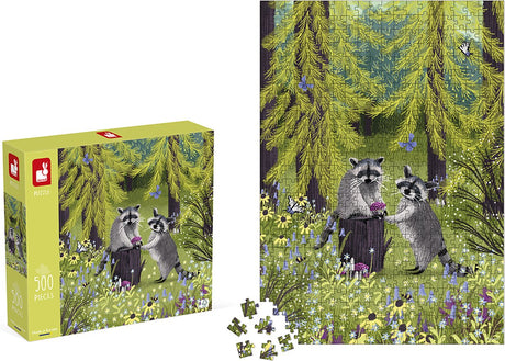 Puzzle kidult Janod - ratons laveurs - 500 pièces - dès 8 ans