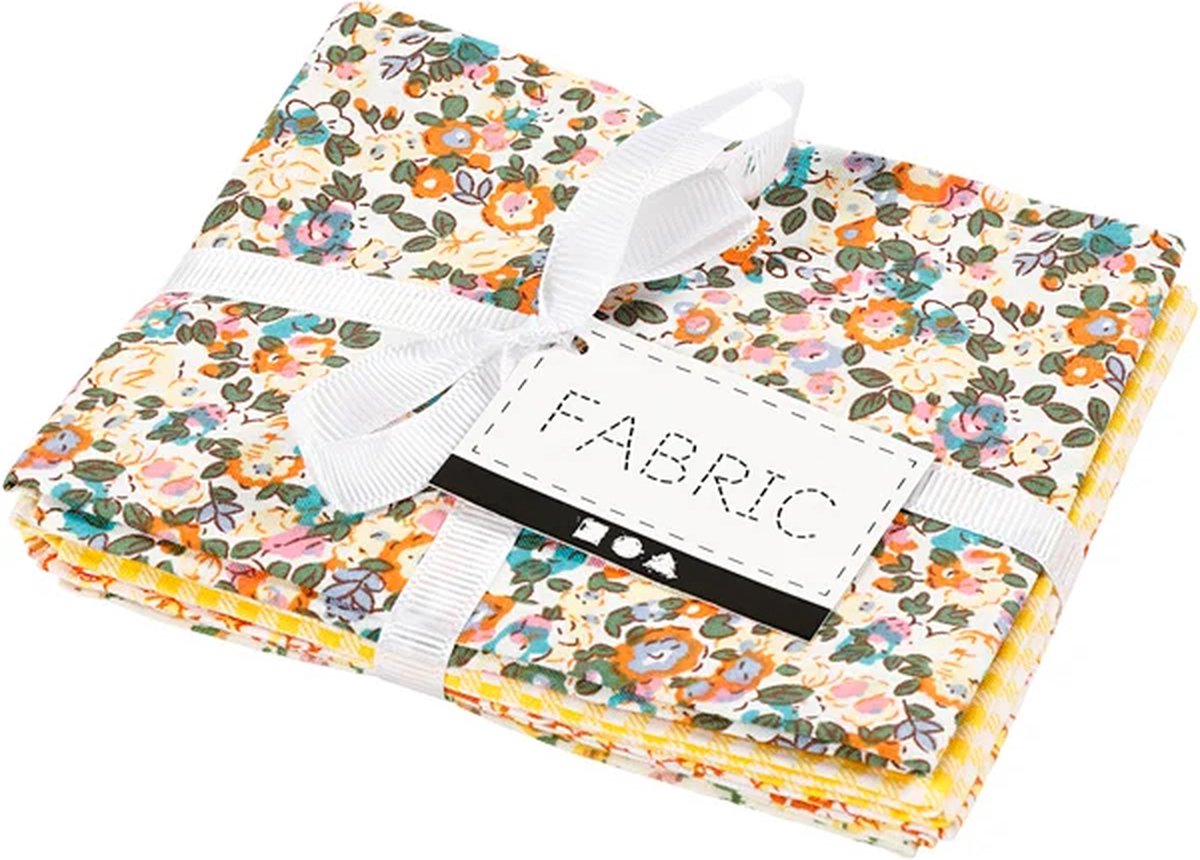 Tissu patchwork Creativ company jaune 45x55cm, 4 pcs.