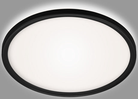 Briloner slim drip - éclairage de salle de bain LED - plafonnier de salle de bain - avec rétro-éclairage - ip44 - noir - ø29cm